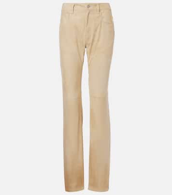 Gerade Low-Rise-Hose Scottie aus Leder | Ralph Lauren Collection