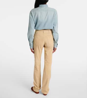 Gerade Low-Rise-Hose Scottie aus Leder | Ralph Lauren Collection