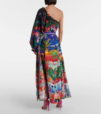 Robe longue asymétrique en coton | Camilla