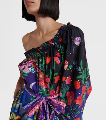 Robe longue asymétrique en coton | Camilla