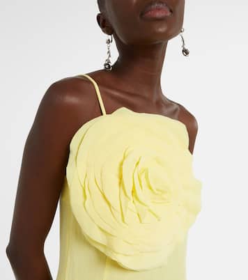 Robe midi brodée à fleurs | Blumarine