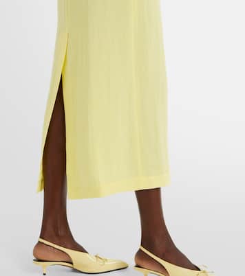 Robe midi brodée à fleurs | Blumarine