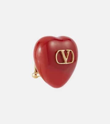 Clip-Ohrringe Coeur Royal aus Emaille | Valentino