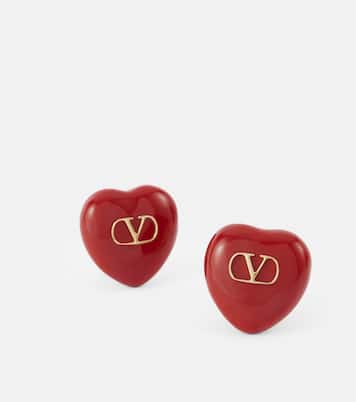 Clip-Ohrringe Coeur Royal aus Emaille | Valentino