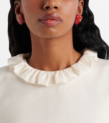 Clip-Ohrringe Coeur Royal aus Emaille | Valentino