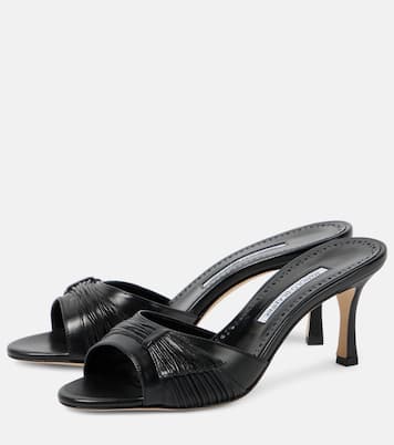 Pantoletten Ebakmu 70 aus Leder | Manolo Blahnik