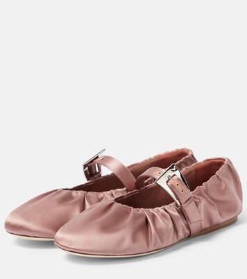 Sveva satin ballet flats | Paris Texas