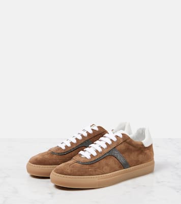Verzierte Sneakers aus Veloursleder | Brunello Cucinelli