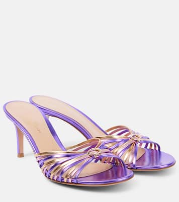 Sandalen Vyna aus Metallic-Leder | Gianvito Rossi