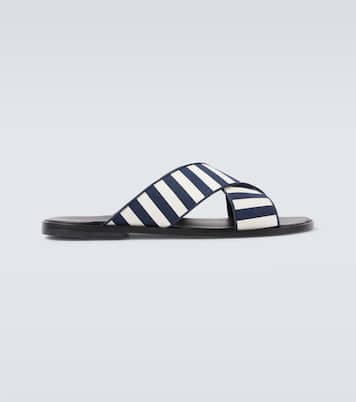 Otawi striped canvas slides | Manolo Blahnik