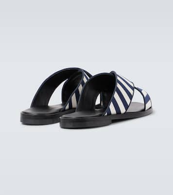 Otawi striped canvas slides | Manolo Blahnik