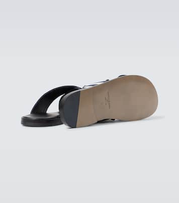 Otawi striped canvas slides | Manolo Blahnik