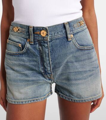 Mid-rise denim shorts | Versace
