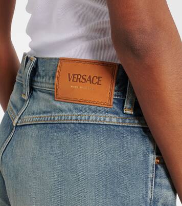 Mid-rise denim shorts | Versace