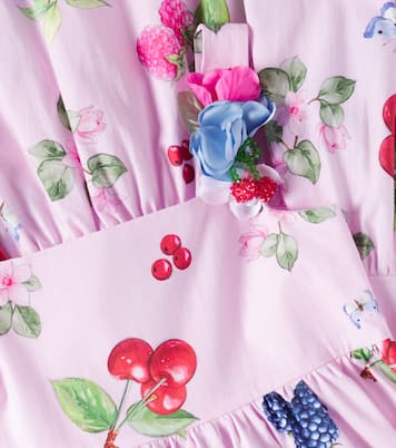 Printed cotton poplin dress | Monnalisa