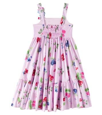 Printed cotton poplin dress | Monnalisa