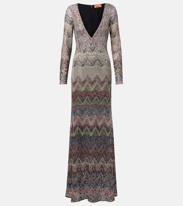 Maxikleid aus Häkelstrick mit Pailletten | Missoni