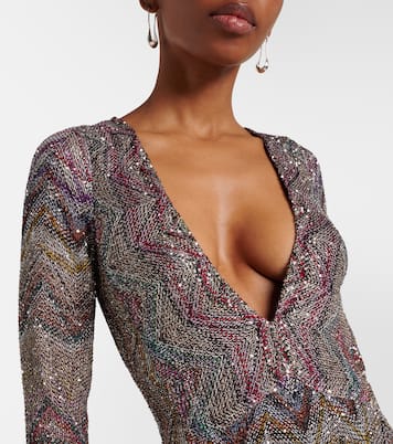 Maxikleid aus Häkelstrick mit Pailletten | Missoni