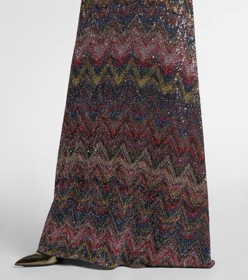 Maxikleid aus Häkelstrick mit Pailletten | Missoni