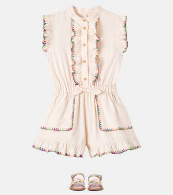 Lucky embroidered cotton playsuit | Zimmermann Kids