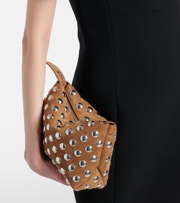Lina Medium studded suede crossbody bag | Khaite