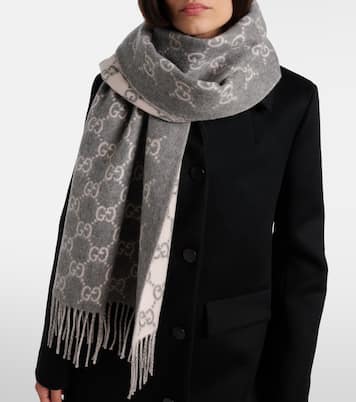 GG fringed cashmere scarf | Gucci