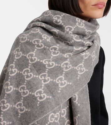 GG fringed cashmere scarf | Gucci