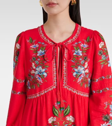 Midikleid aus einem Leinengemisch | Farm Rio