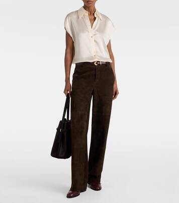 Gerade Hose aus Veloursleder | Vince