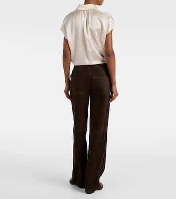 Gerade Hose aus Veloursleder | Vince