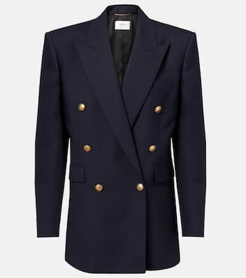 Double-breasted wool chiné blazer | Saint Laurent