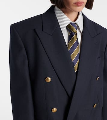 Double-breasted wool chiné blazer | Saint Laurent