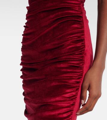 Chain-detail draped velvet minidress | Balmain