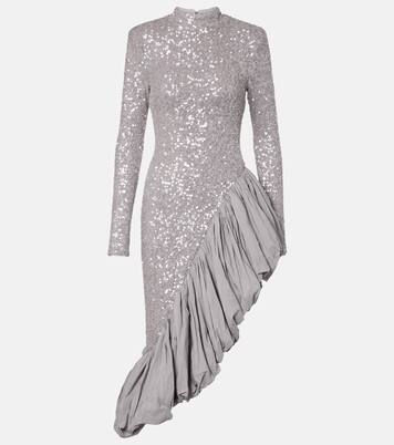 Robe midi asymétrique à sequins | Rotate