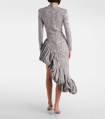 Robe midi asymétrique à sequins | Rotate