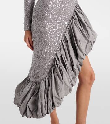 Robe midi asymétrique à sequins | Rotate