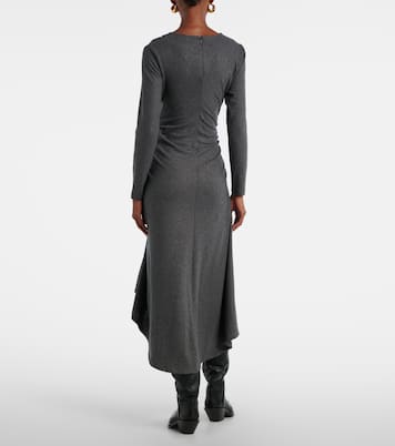 Theodora ruched wool-blend midi dress | Veronica Beard