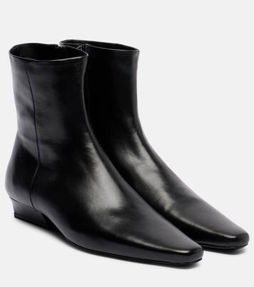 Wally Flat leather ankle boots | Staud