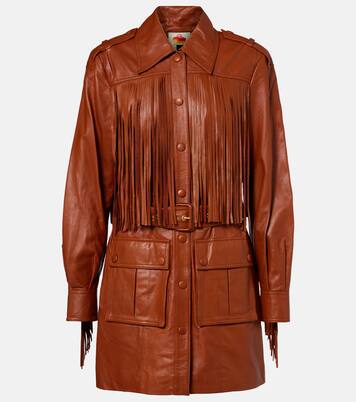 Fringed leather jacket | Farm Rio