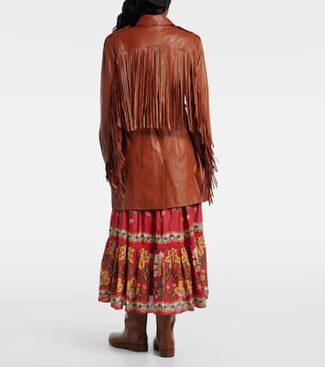 Fringed leather jacket | Farm Rio