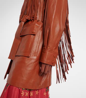 Fringed leather jacket | Farm Rio