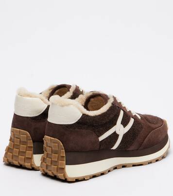 Valentina suede-trimmed leather sneakers | Veronica Beard