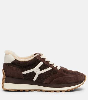 Valentina suede-trimmed leather sneakers | Veronica Beard
