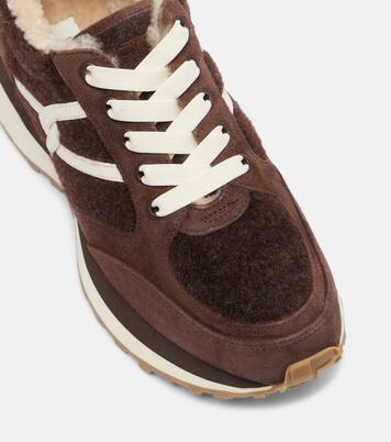 Valentina suede-trimmed leather sneakers | Veronica Beard