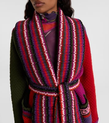 Striped wool wrap cardigan | Pucci
