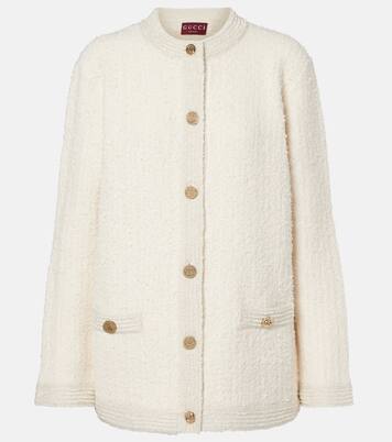 Wool-blend lamé bouclé cardigan  | Gucci