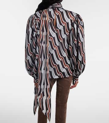 Bedruckte Schluppenbluse aus Seiden-Twill | Gucci