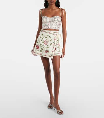 Top Morgina en lin à fleurs | Agua by Agua Bendita