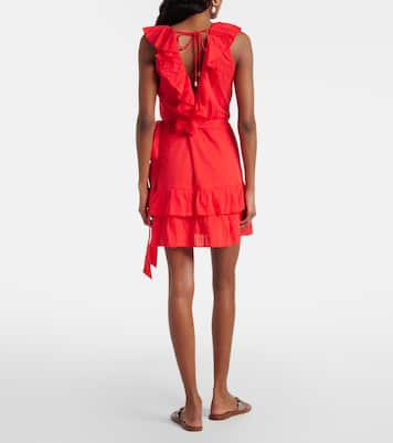 Abito a portafoglio Molly in cotone con volant | Melissa Odabash