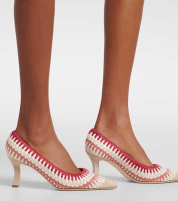 Ombohi 70 crochet suede pumps | Manolo Blahnik